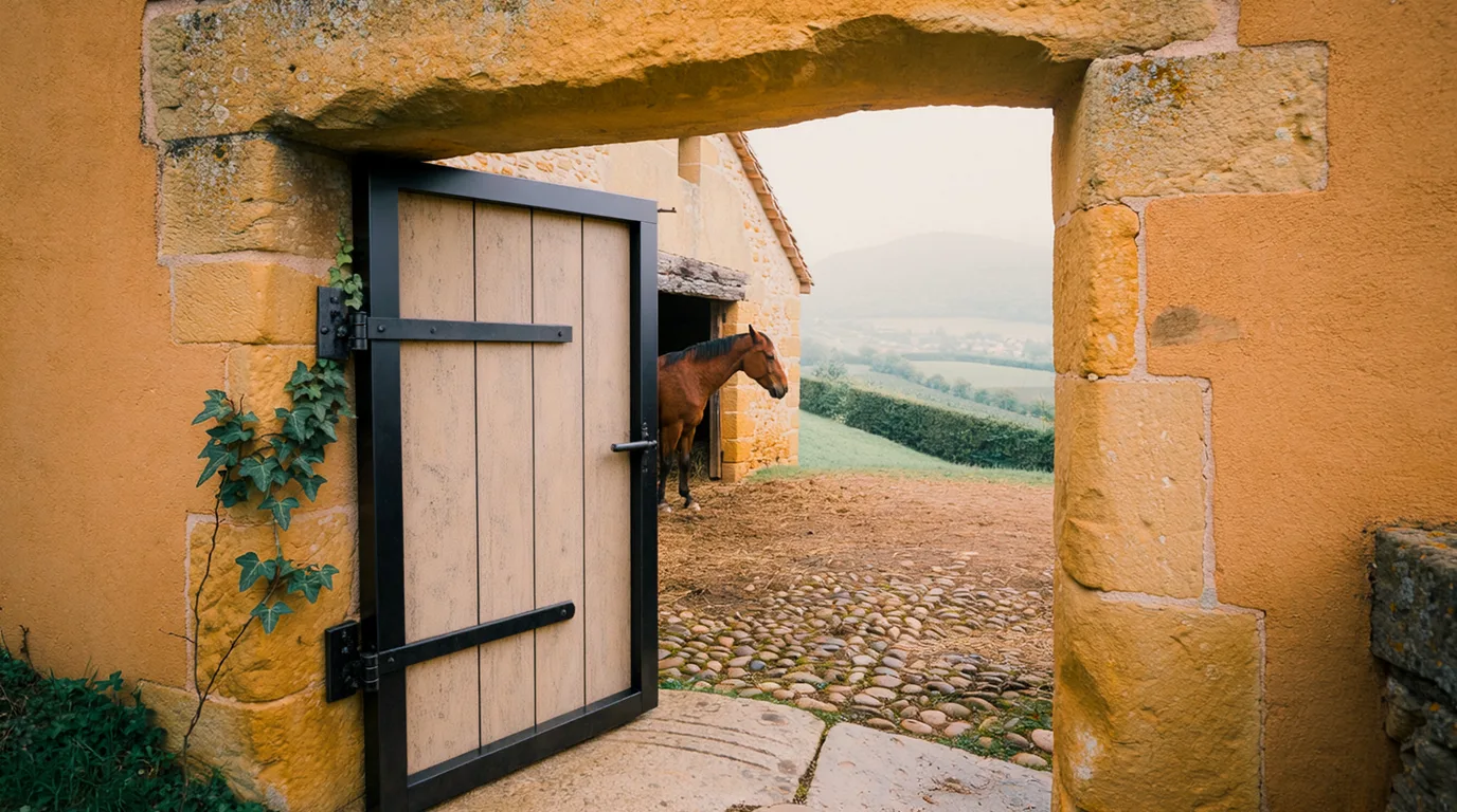 Entrée, Écurie Belle Vi, centre équestre à Lamastre