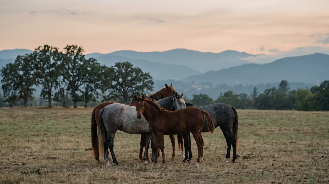 Chevaux en liberté, Écurie Belle Vi, Ardèche